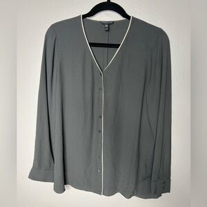Eileen Fisher 100% Silk Button‎ Up Blouse- SP
